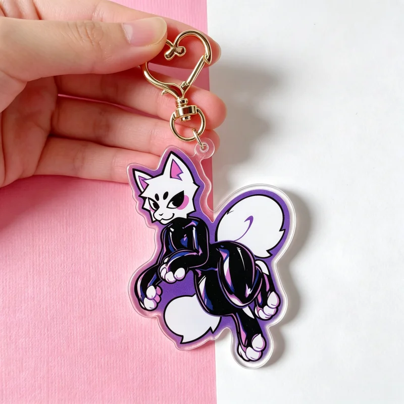 Latex Kitty Anthro Furry Acryl - Retro Gaming Keychain review and price