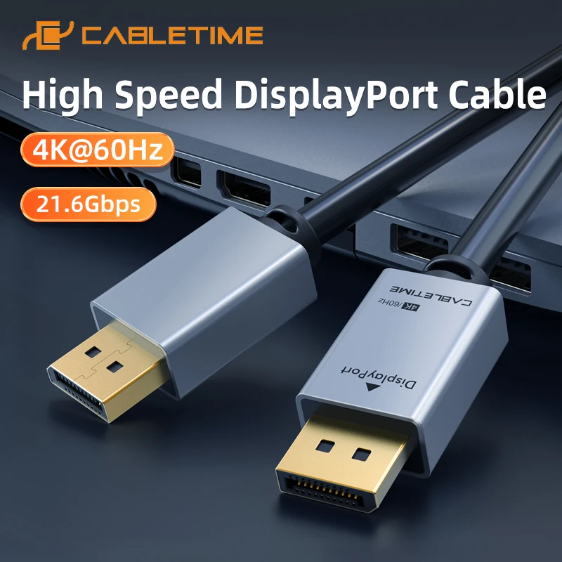 

Кабель CABLETIME DisplayPort-DisplayPort 4K60Hz, кабель DP-DisplayPort 1.2, аудио-видеокабель Displayport для HDTV, проектора, ПК