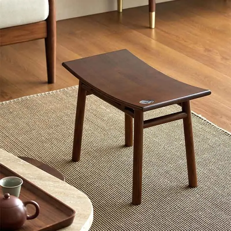 Solid Wood Creative Tea Table Stool, Saddle Stool, Porch Shoe Changing Stool, Leisure Chair, Mobile Seats, Home Sofa Footstool