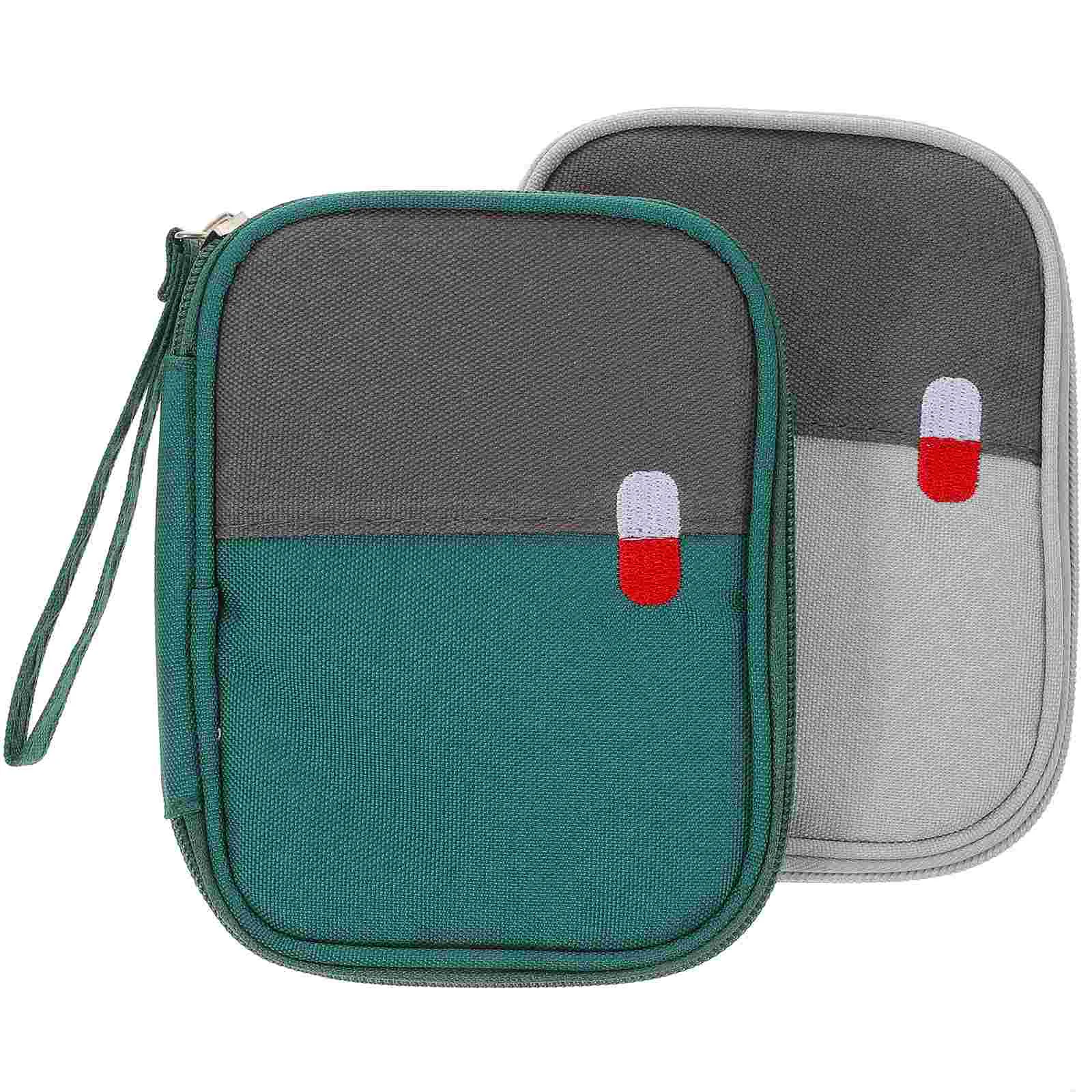 2 Pcs Pill Storage Bag Travel Nursing Medicine Outdoor Small Case Portable Container Pouch Box Household