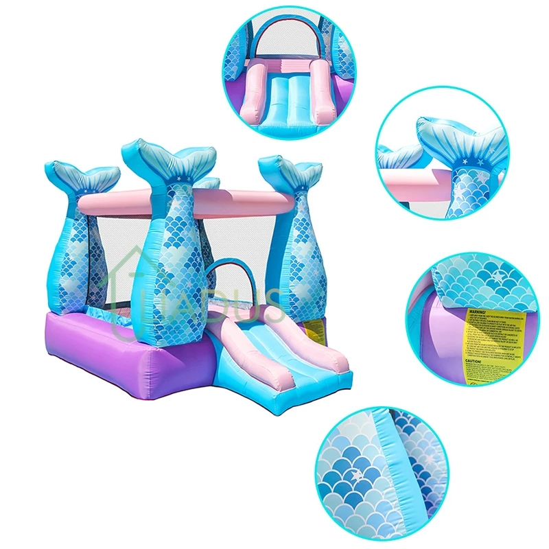 

Inflatable Jumping House Trampoline Bouncy Castle with Blower for Kids Outdoor Courtyard Play Bouncer Castle Game