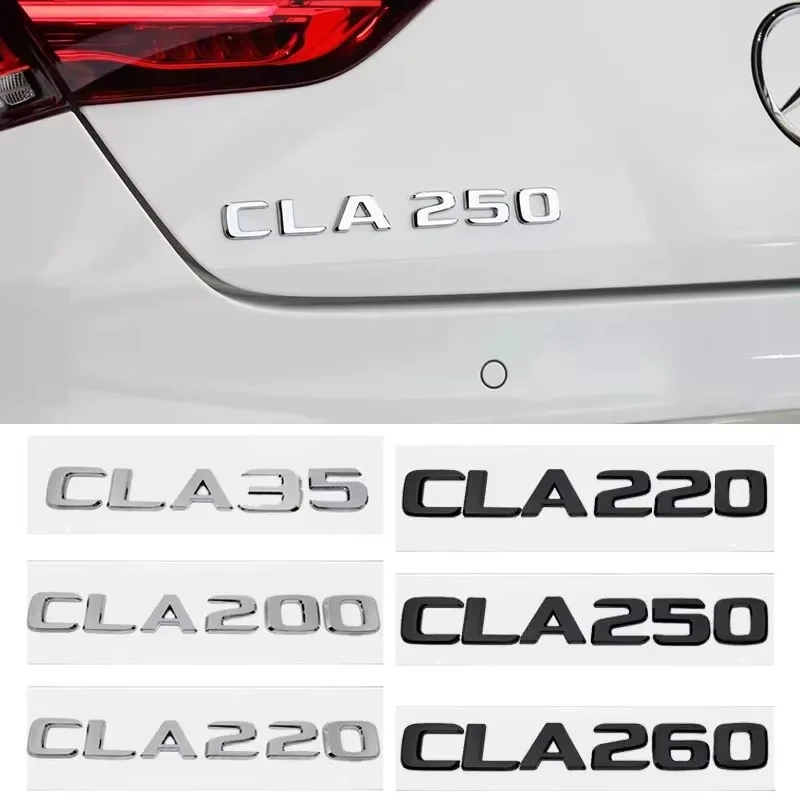 3D ABS Car Rear Trunk Badge Sticker For For Mercedes-Benz CLA Class CLA35 CLA45 CLA260 CLA200 CLA180 CLA250 CLA220 Emblem