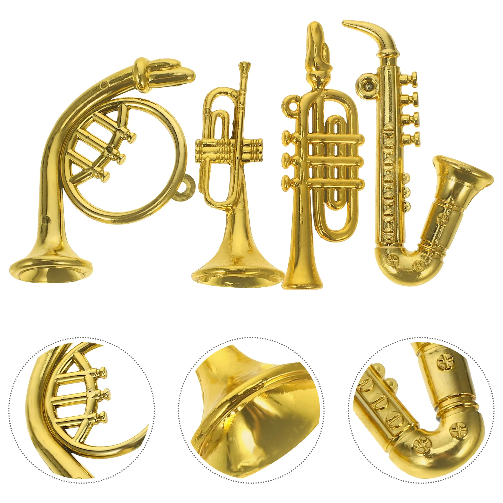 4 Pcs Mini Musical Instrument Toys Saxophone Dollhouse Model Miniature Holiday Gifts Plastic Child