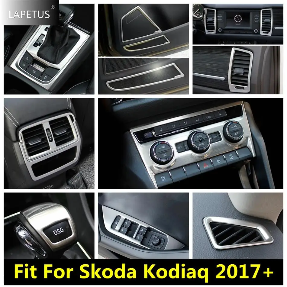 

Door Speaker / Shift Gear Head Panel / Glass Lift Button / Air AC Cover Trim For Skoda Kodiaq 2017 - 2022 Car Silver Accessories