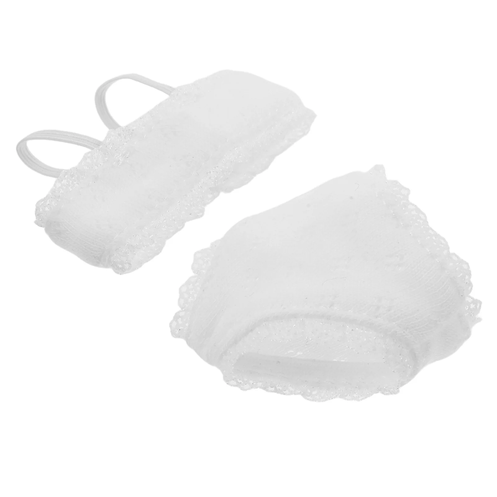 1 conjunto de roupa interior elástica calcinha de renda sutiã roupas realistas crianças vestir-se acessórios traje mini cuecas jogar fingir