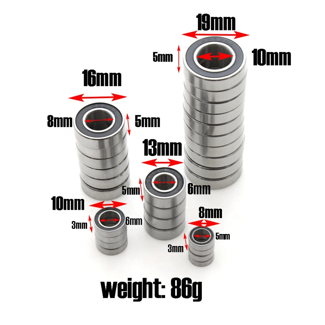 AS96-28Pcs Sealed Bearing Kit For 1/8 Traxxas Sledge RC Car Upgrade Parts Spare Accessories