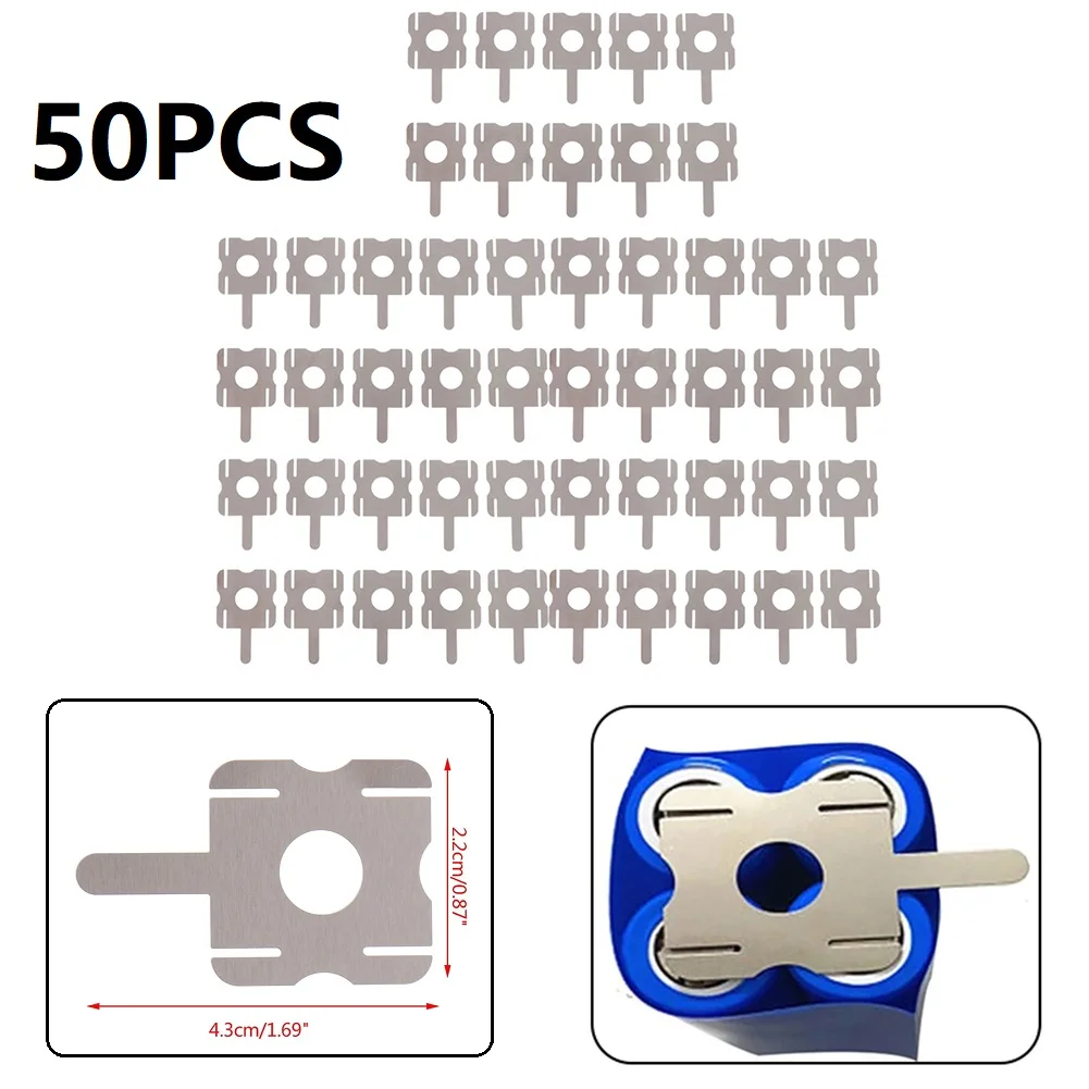 50Pcs 4S 18650 U-shaped Nickel Sheets Welding Tools Lithium Pack Plated Replacement Soldering Tools Battery Welding Accessories