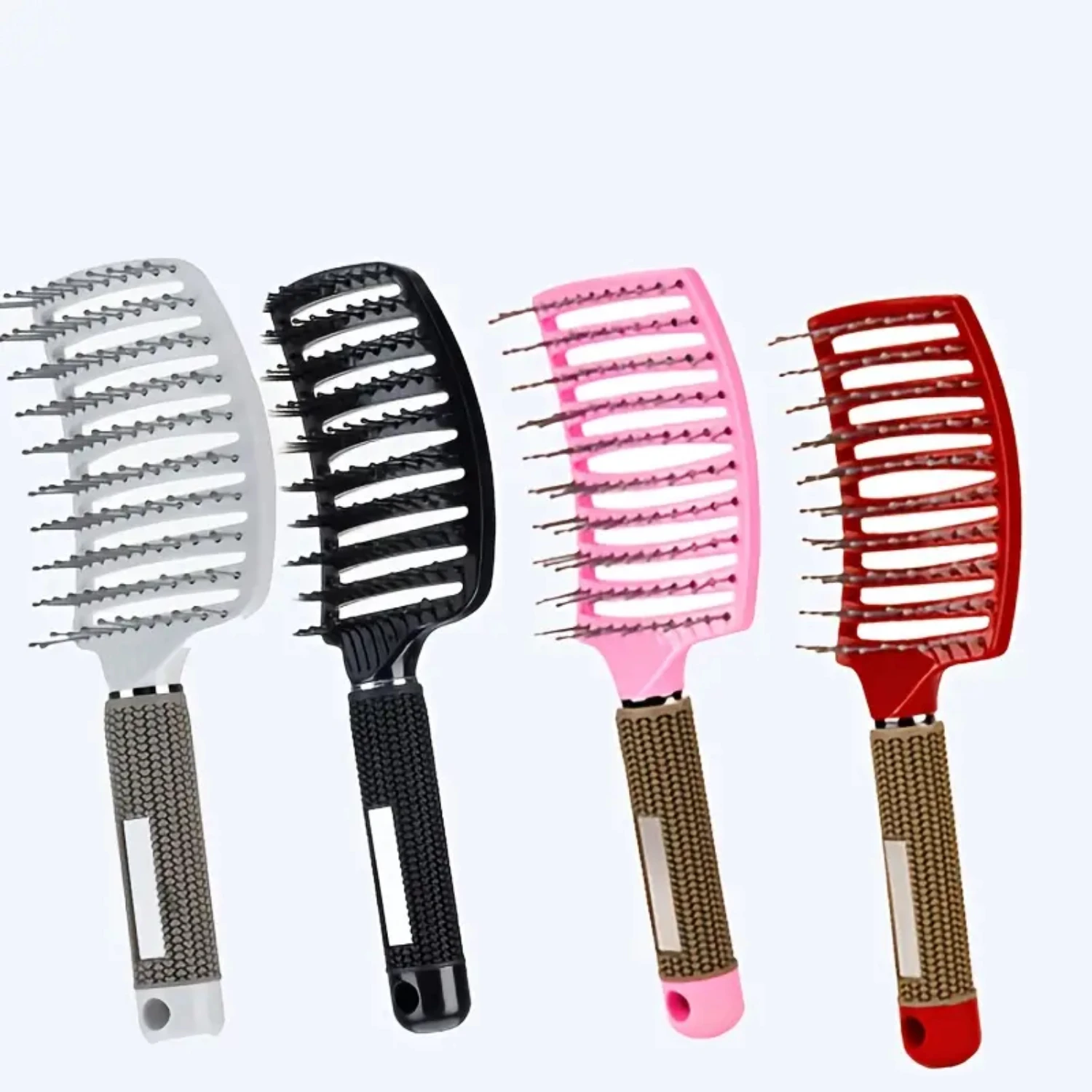 

Top High Cranial Smooth Big Curved Hairdressing Comb with Bristle for Straight, Plastic Curly Hair Wig Comb and Hair Massage