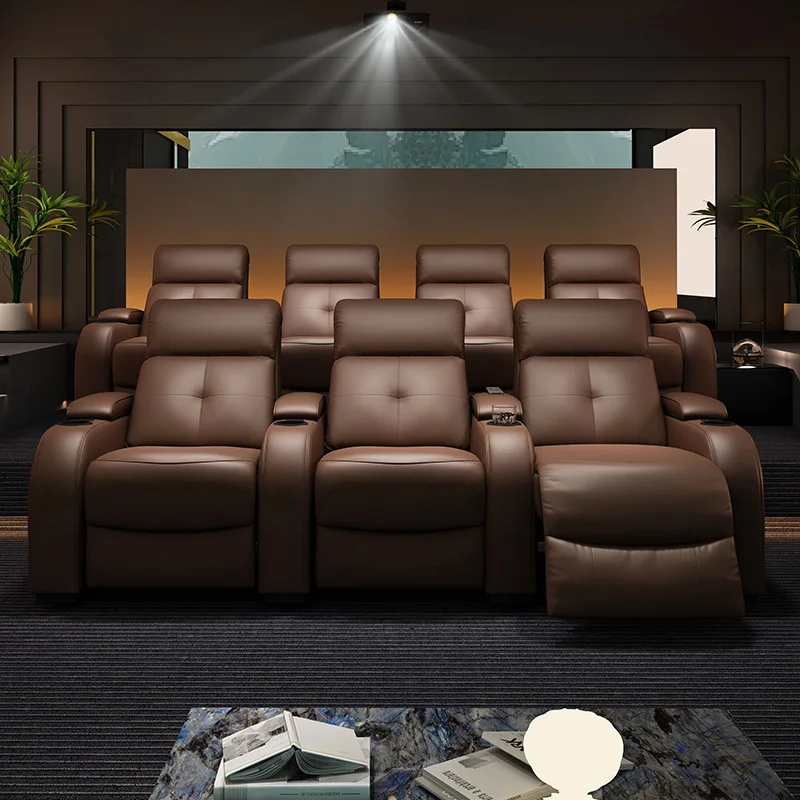 فيلا عائلية قابلة للتخصيص، سينما عائلية، قاعة تلفزيون، أريكة جلدية كهربائية