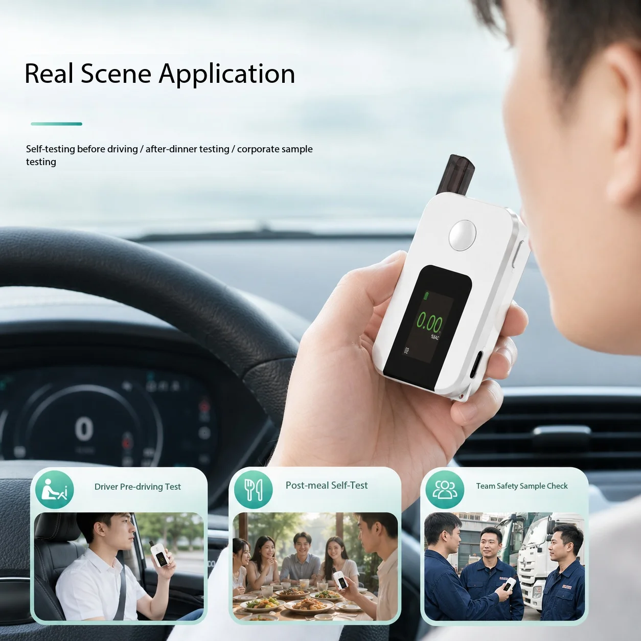 

K1 Keychain-Style Digital Alcohol Tester High-Precision Fuel Cell Breath Analysis Device with Removable Blowing Port for Portabl