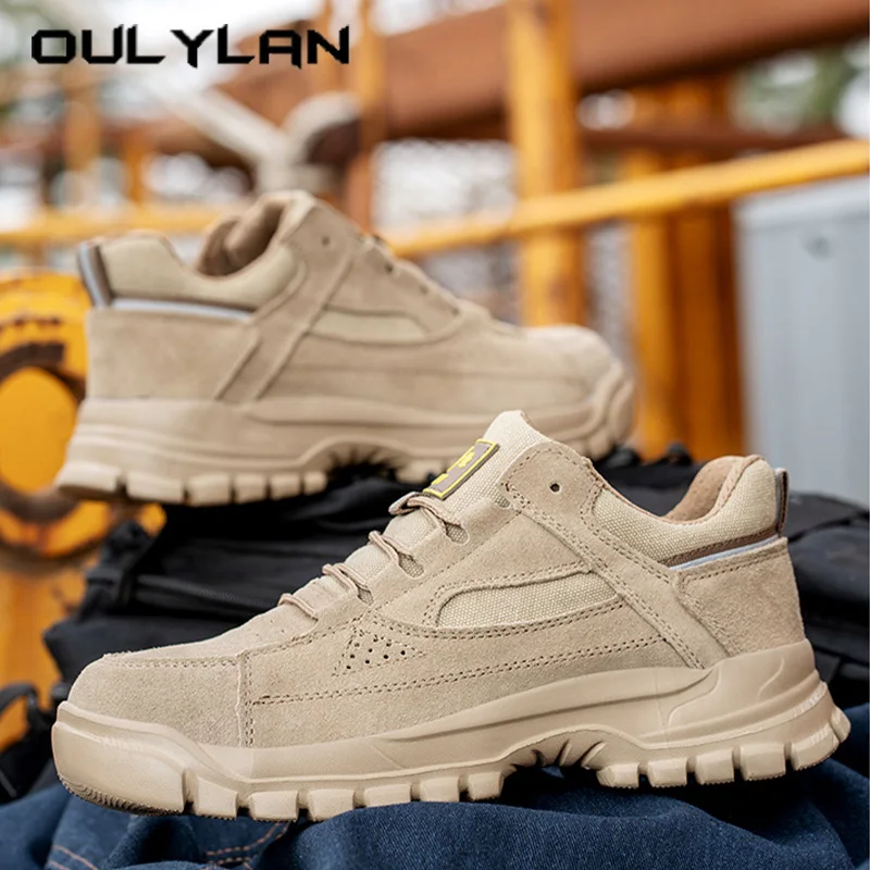 

Oulylan Male Practical Anti-smash Work Sneaker Lightweight Plastic Toe Safety Boots Wear-resistant Puncture Proof Labor Shoes