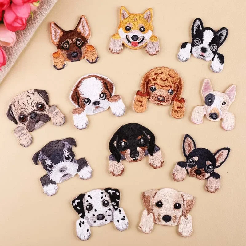 1PCS Cartoon lovely Fortune dog Patch High Quality Embroidery Iron Sew On Patches Decor For Bag Jeans Applique Free Delivery