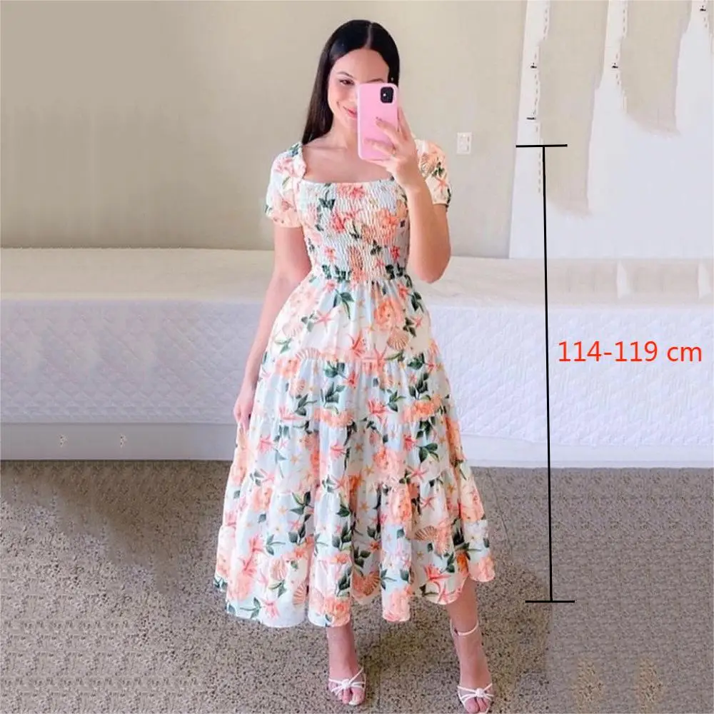 Woman Long Dresses for Flower Suspender Female Summer Party short Elegant Casual Boho Holiday Dress Girl Off Shoulder Lady Print