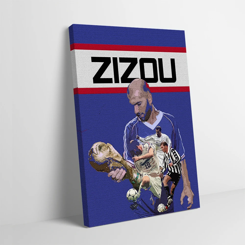 Zizou كرة القدم المشارك تخصيص مطبوعة حائط لوح رسم الفن هدية لغرفة الألعاب الديكور اكسسوارات المنزل الداخلية