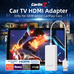 CarlinKit 차량용 TV 메이트 컨버터, 구글 파이어 TV 스틱, 디지털 비디오 멀티미디어, HDMI 입력, USB 어댑터, 유선 카플레이-HDMI