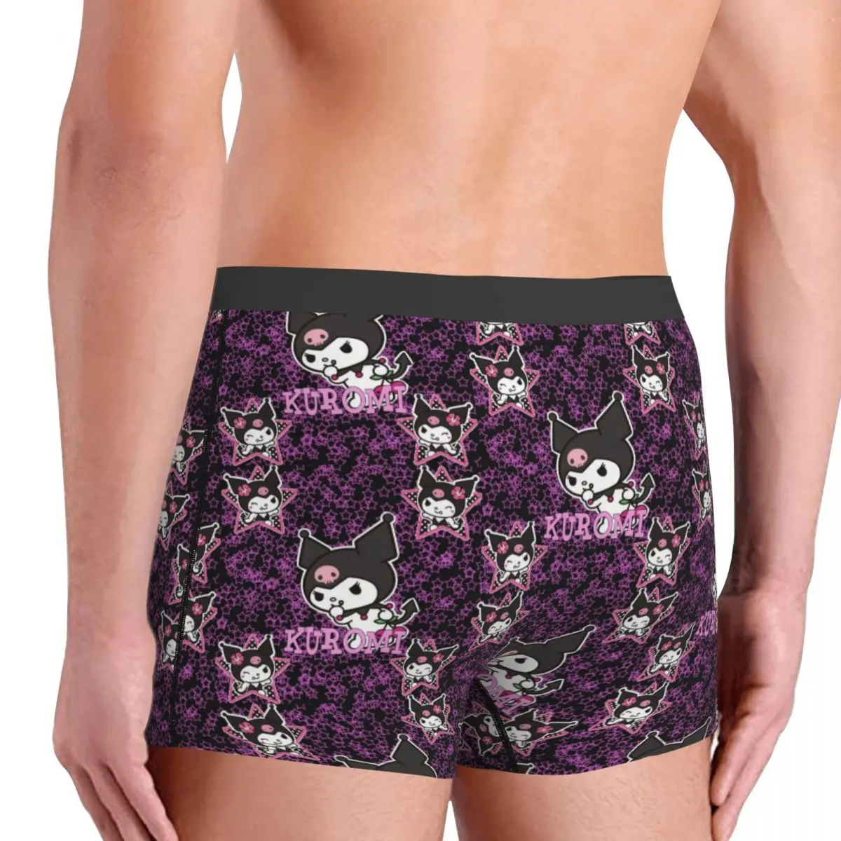 Custom Kuromi Sanrio Anime Underwear Men Breathable Boxer Briefs Shorts Panties Soft Underpants For Homme