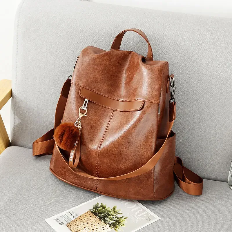 

Bag Oxford Version Backpack Ladies Female New Anti-theft Men's 2023 New School Soft Leather Large Korean Texture Capacity Mommy