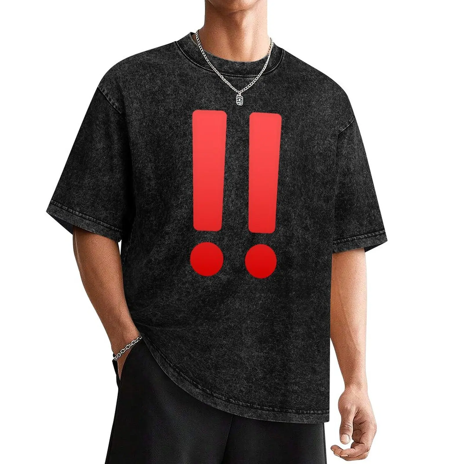 Red Double Exclamation MarkGift T-Shirt anime figures summer clothes plain black t shirts men