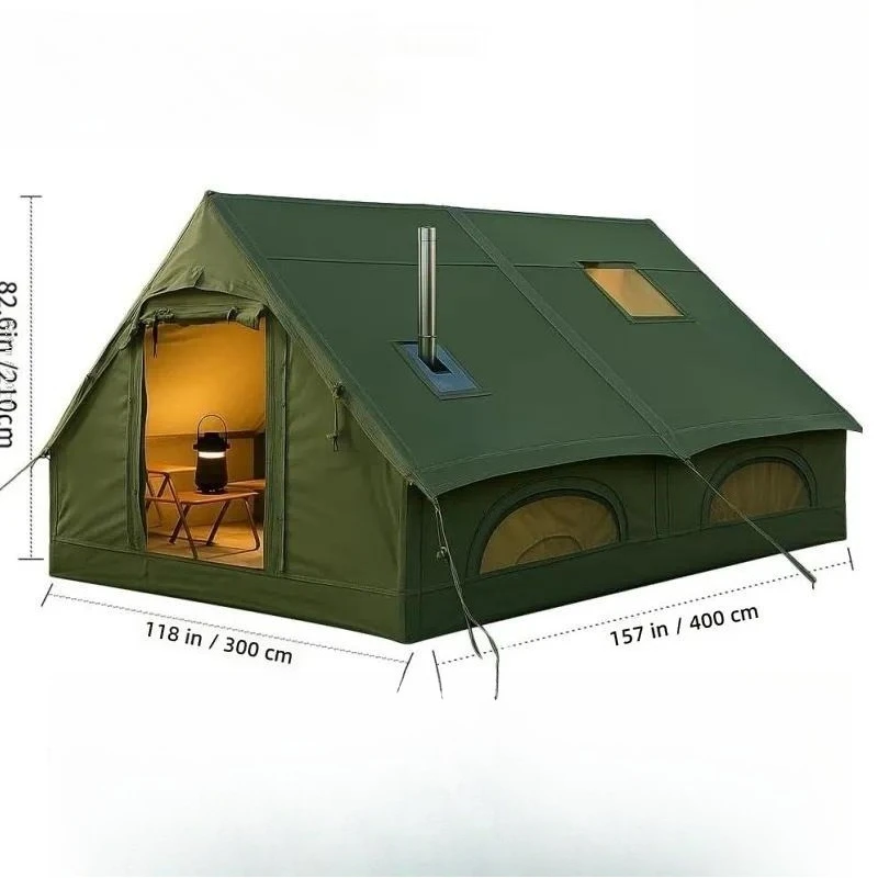 Suitable for 8-10 person large double-layer waterproof inflatable camping tents