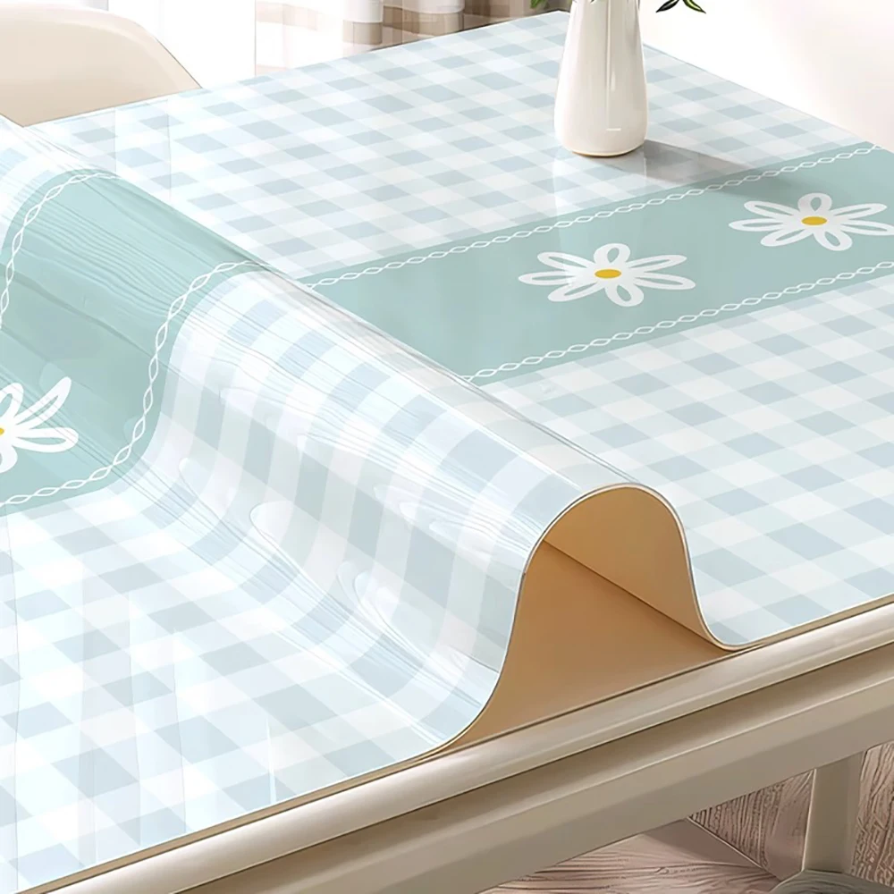 Soft glass table mat waterproof and oil-proof wash-free anti-scalding PVC table cloth dining table mat coffee table table cloth