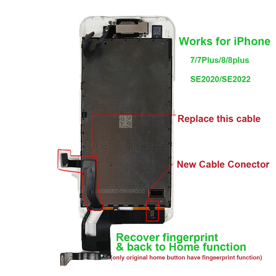 For iPhone 7G 8G 7 8 Plus Waterproof +Return Home Button Flex+Touch ID Home Fingerprint Sensor Extend Connect Motherboard Cable