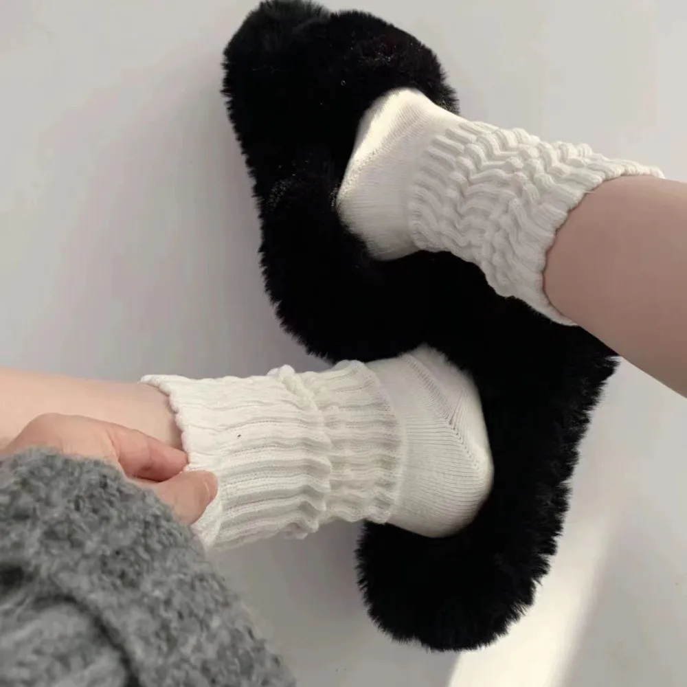 Stretchy Pile Up Mid-Calf Socks Long Warm Stacked Socks Versatile Autumn Winter JK Tube Sock Casual