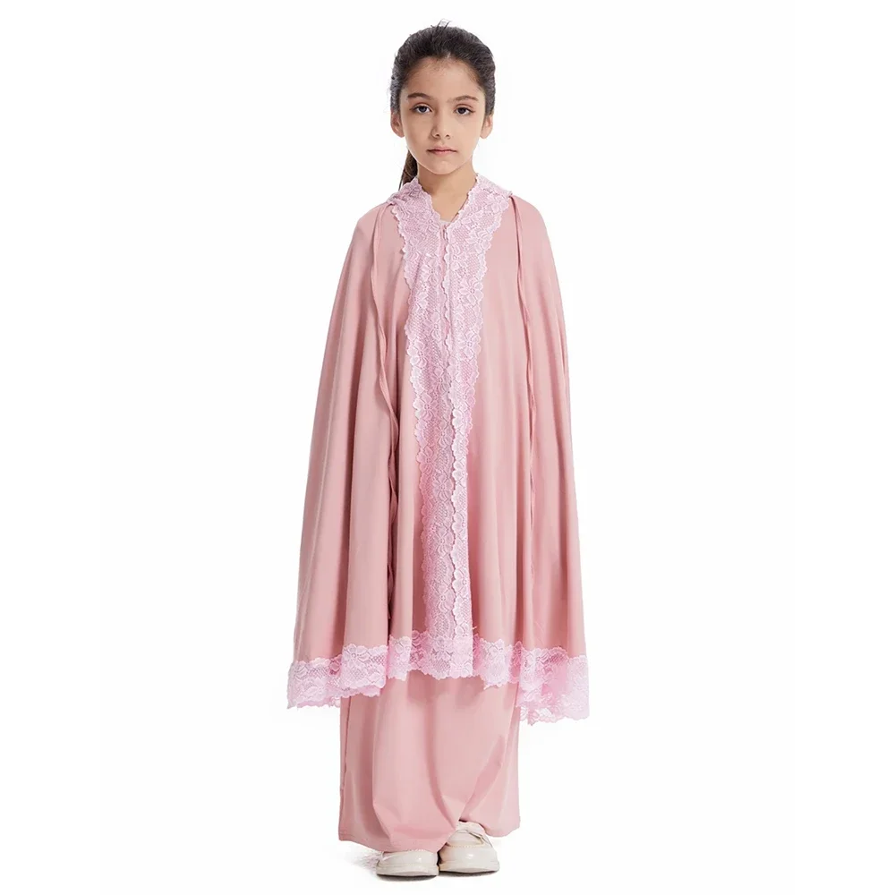 

Ramadan Muslim Kids Girls Long Sleeve Tops Skirt Set Prayer Dress Eid Islamic Children Clothing Khimar Caftan Burqa Abaya Robe