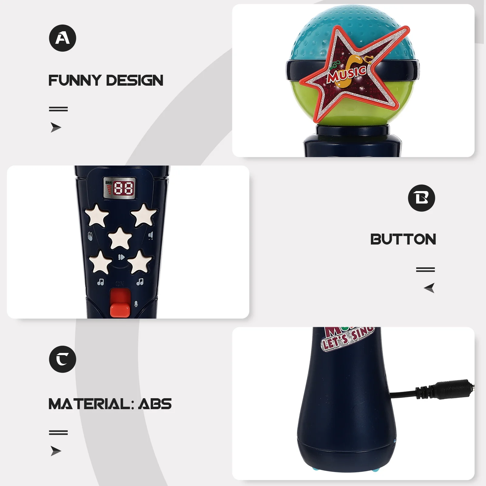 Microphones karaoké pour filles, jouet pour enfants, Simulation de chant ABS, faux accessoire pour enfants