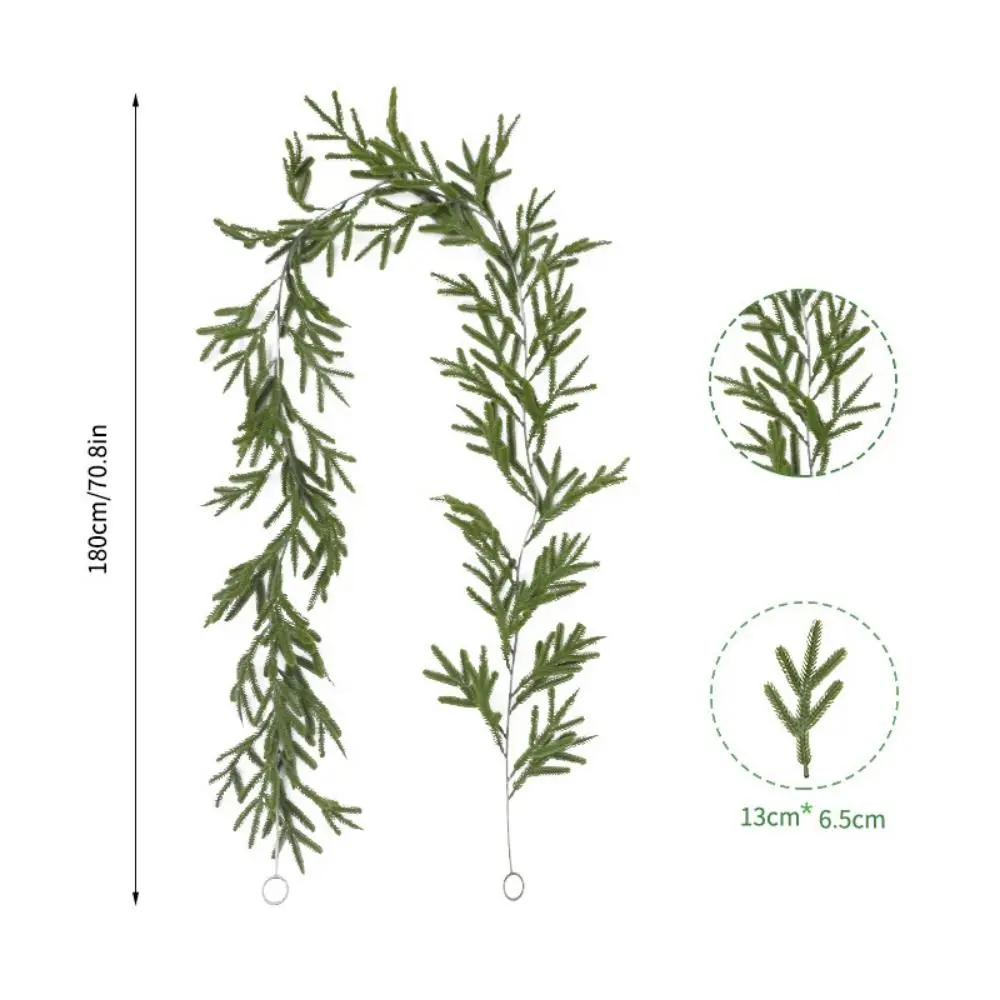 جديد الأخضر عيد الميلاد الصنوبر جارلاند 180 سنتيمتر لوازم الحفلات نابض بالحياة الصنوبر الكرمة شجرة عيد الميلاد زخرفة البلاستيك الاصطناعي الصنوبر عيد الميلاد #6