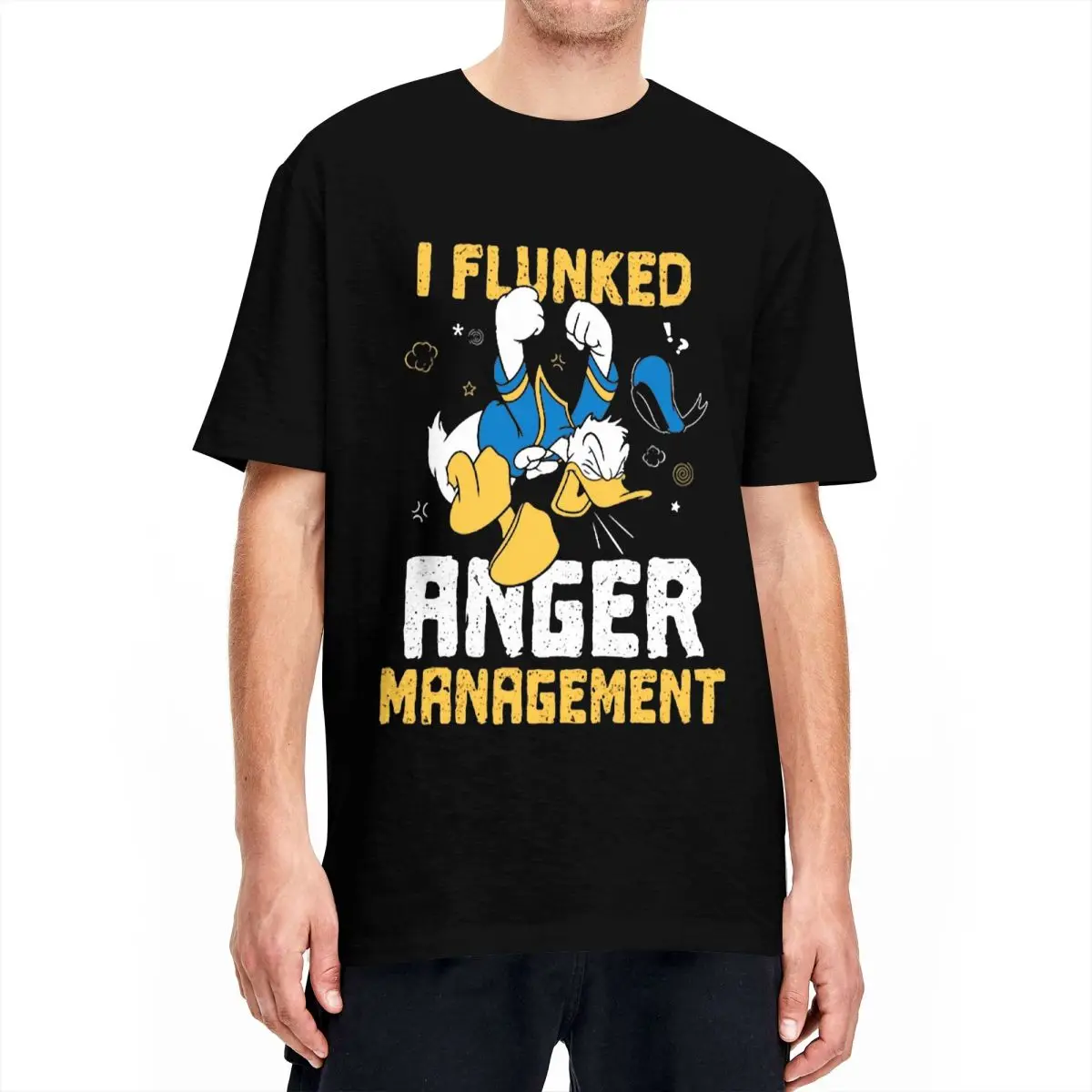 Men's T-Shirt Donald Duck T Shirts Trending I Flunked Anger Management Summer Tees Streetwear Pattern Cotton Clothes Gift Idea