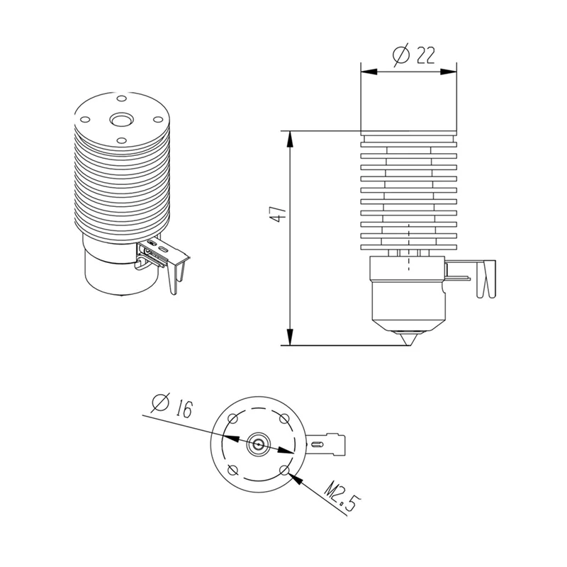 Kit Hotend AC57-V6 para impresora 3D Voron, núcleo calefactor V6, impresión Hotend para piezas de impresora 3D Voron 0,1/0,2/2,4