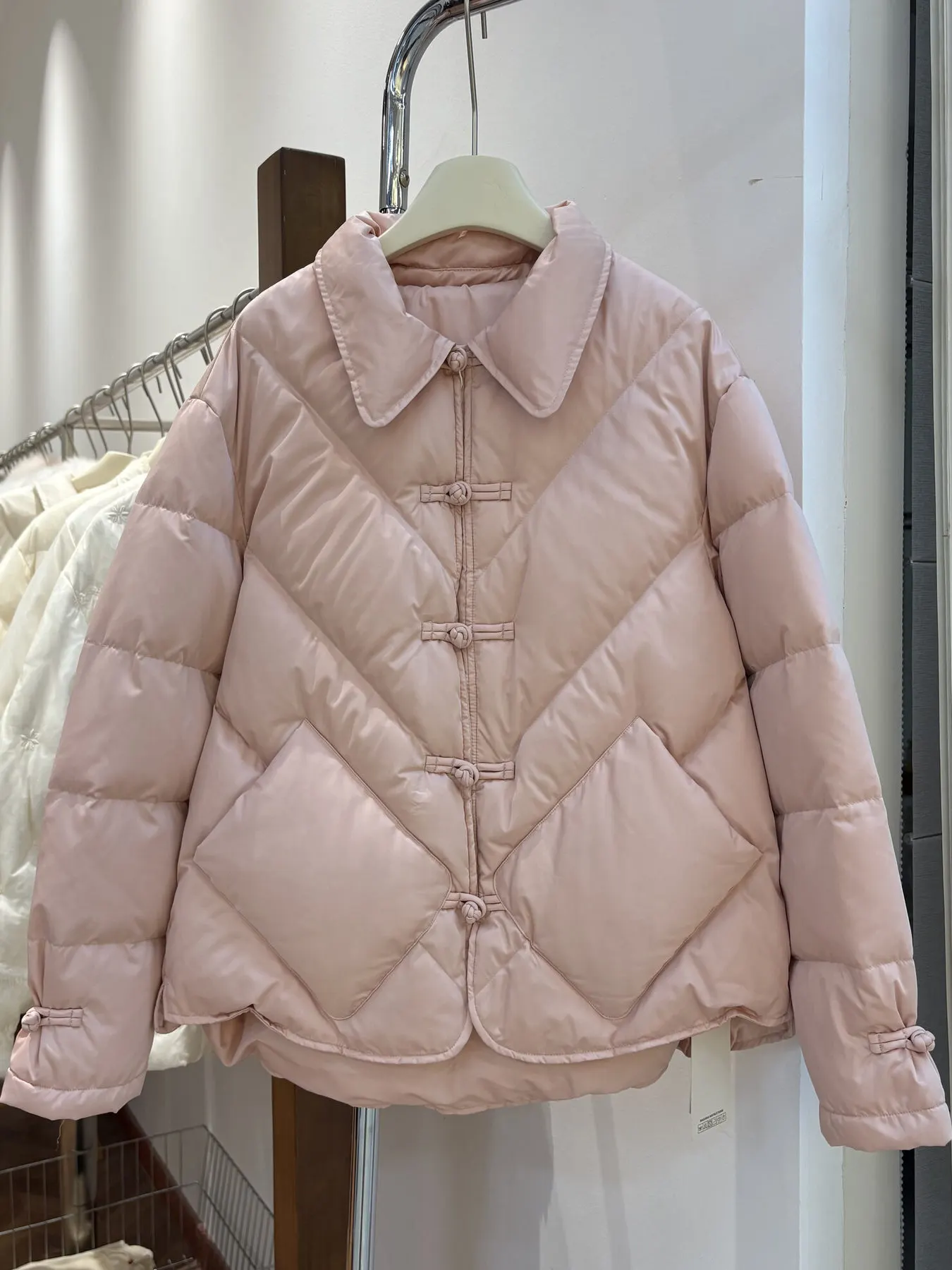 

High-End ort Women's down Jaet 90% White Du down Warm Autumn Winter Faion Chinese Sle National Design Coat