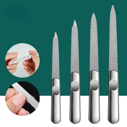 1PCS Professional Stainless Steel Nail File Buffer Metal Double Side Grinding Rod Manicure Pedicure Scrub Nail Arts Tools Thick