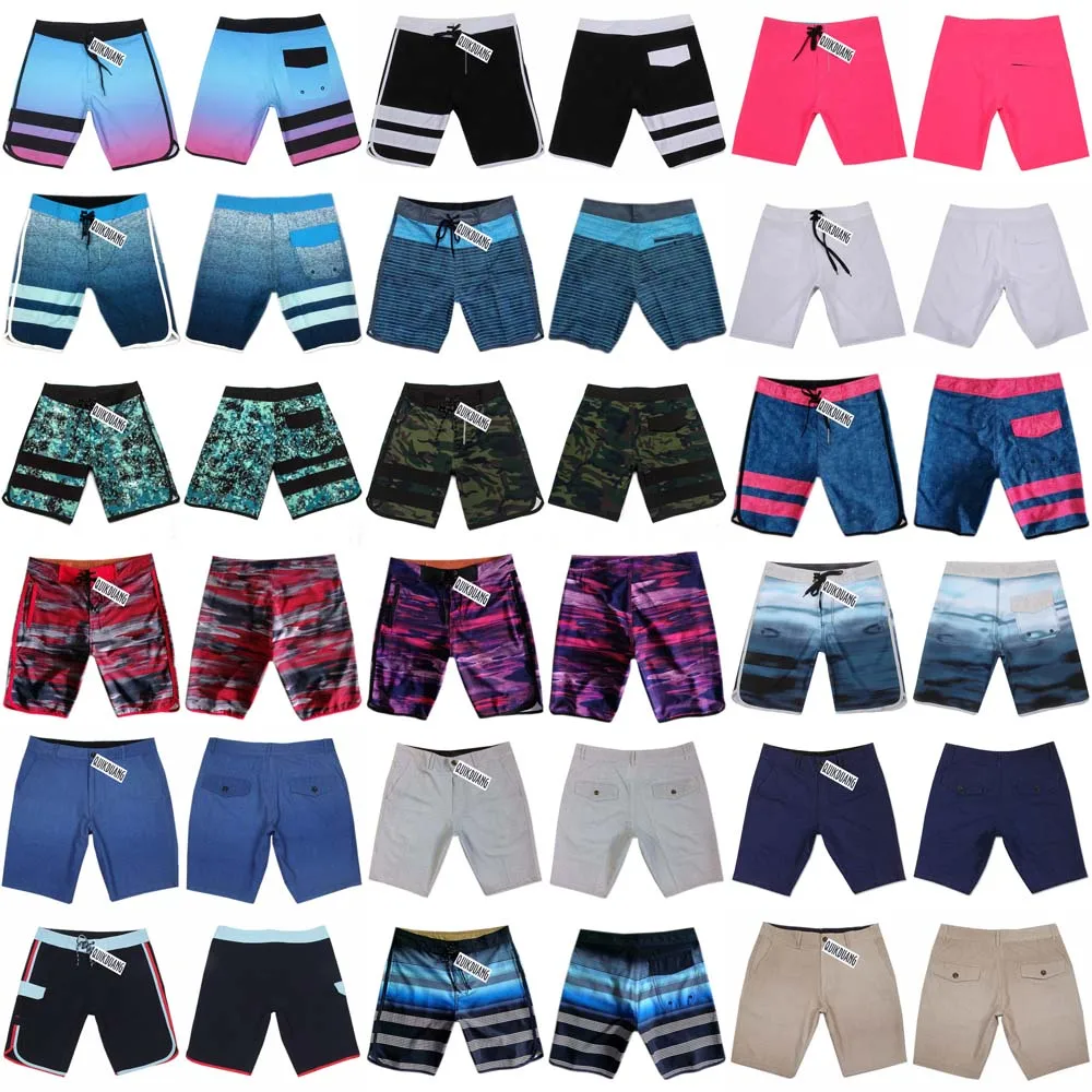 Quick-Dry Waterproof Beachshorts Men's Swimming Trunks Casual Bermuda Spandex Surf Pants Physique Competition Board Shorts L01