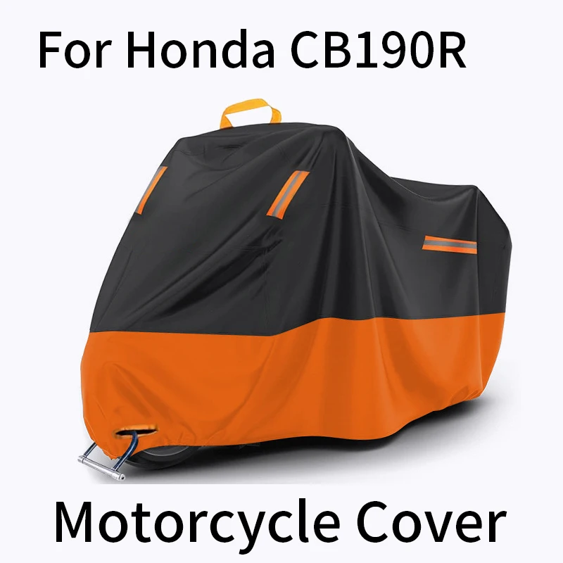 

For Honda CB190R, Waterproof UV Dustproof Motorcycle Cover with Reflective Strips, Lock Holes & Storage Bag