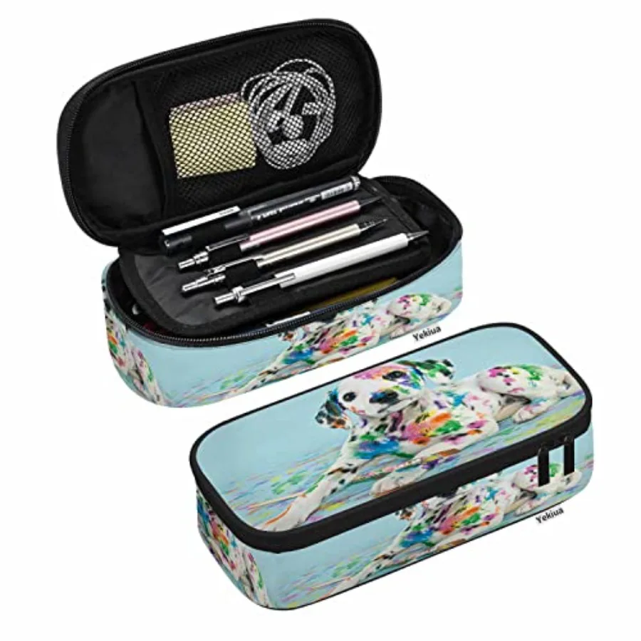 

Cute Dog Pencil Pouch Painted Puppy High Capacity Pencil Case Stationary Bag Cosmetics Bag Colorful
