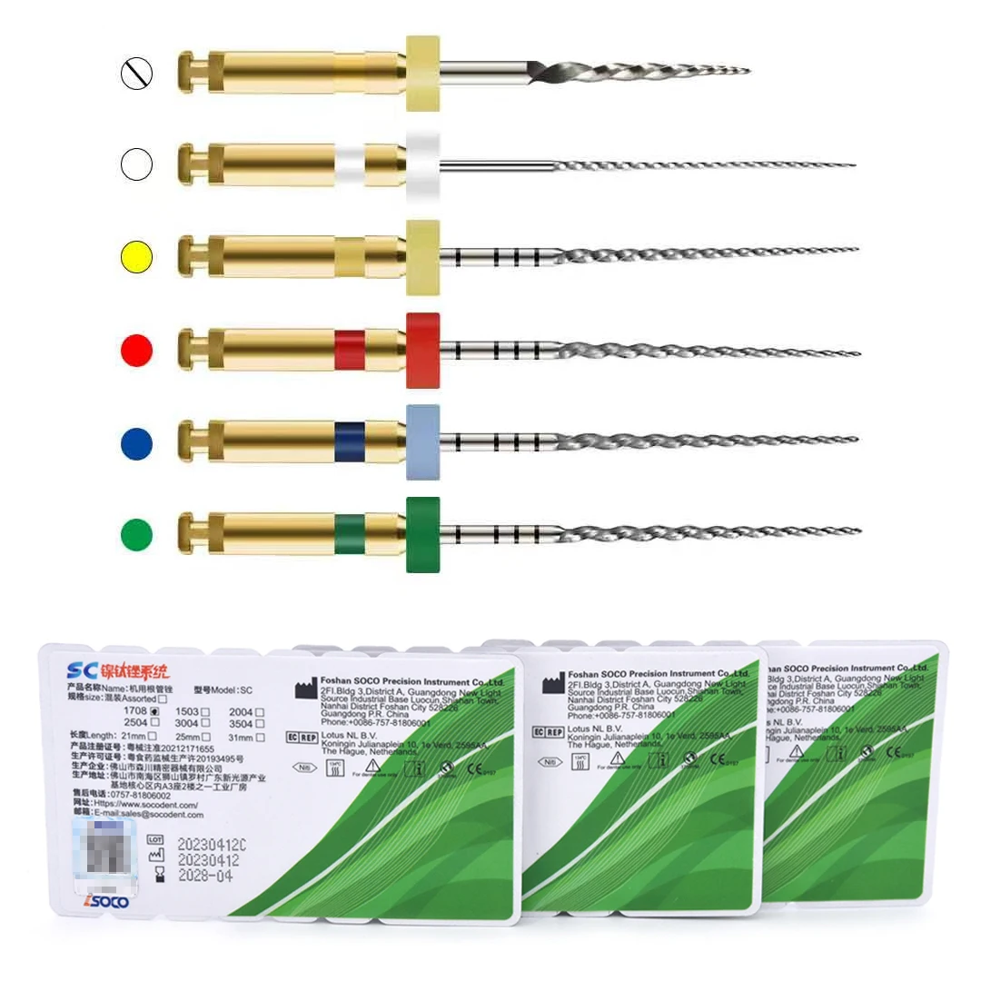 

SOCO 6Pcs/Box Factory Outlet Dental Nickel Titanium Heat Activation Root Canal File Endodontic Rotary Files SOCO File COXO Files