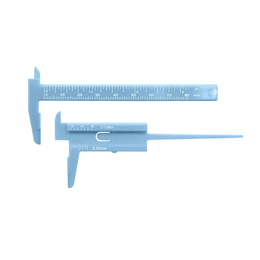 80mm Mini Plastic Sliding Double Rule Scale Plastic Vernier Caliper Student Gauge Measure Tool Ruler Micrometer Depth Meter