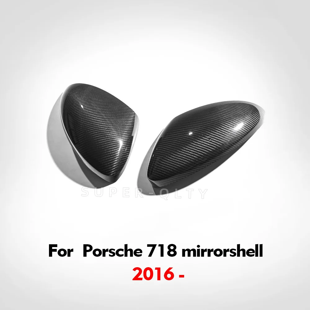 For Porsche 718 2016- Modified and upgraded carbon fiber rearview mirror cover direct replacement