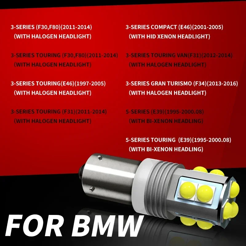 Ampoules de feux de stationnement pour voitures, No Brave, BMW Série 3 5 F30 F80 E46 F31 F34 E39, Touring Compact Gran Turismo, 2 pièces