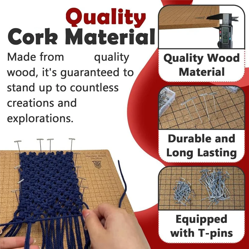 

High Quality-12X16 Inch Tassel Plate And Pin Set, Double Sided Grid Hand Woven Lace Plate, Lace Tool For Bracelet Making,12X16 I