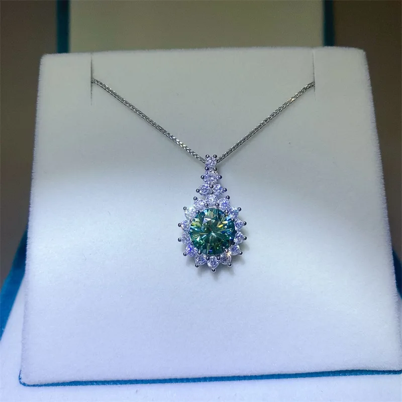 Full Pave Craft Pendant For Women 3ct Moissanite PT950 Platinum |Dense full diamond setting,firm structure,durable and exquisite