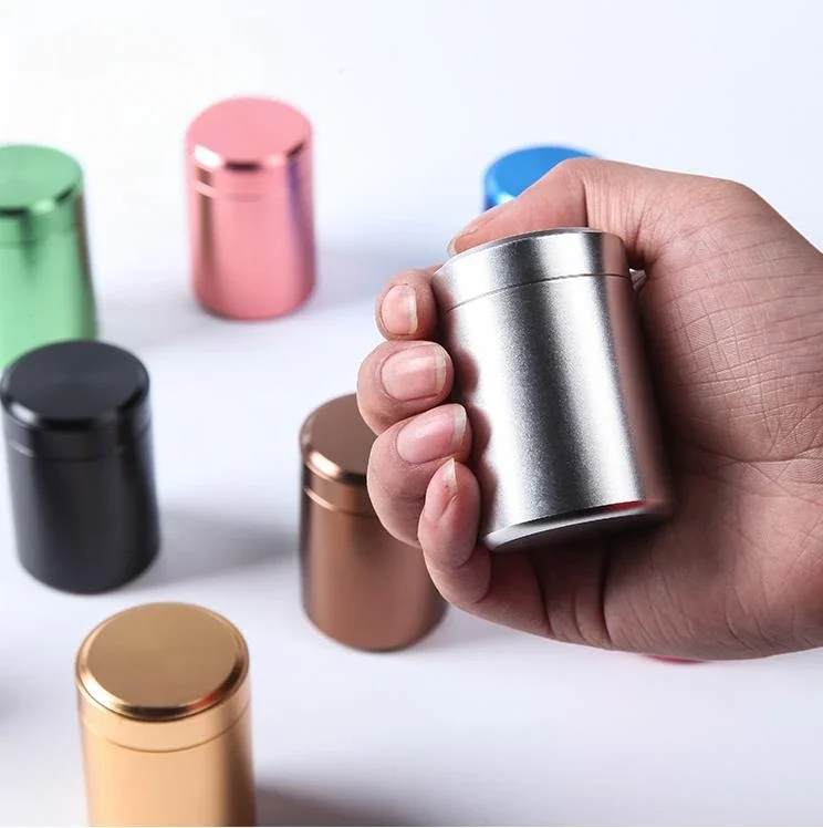 Metal Tea Canister Mini Portable Travel Sealed Canister Small Storage Box Moisture-proof Metal Colour Snacks Candy Jar