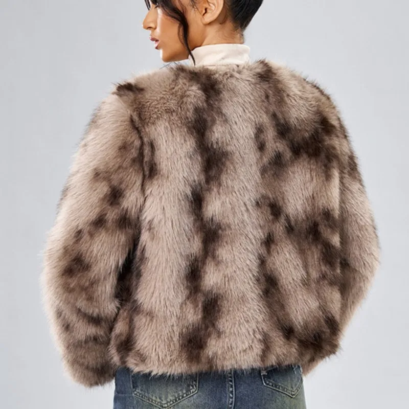 2025年 レディース 冬用 フェイクファー ジャケット カジュアル ストリートウェア アウター 暖かい プラッシュファー ジャケット トレンド ふわふわ 厚手 フォックスファー コート
