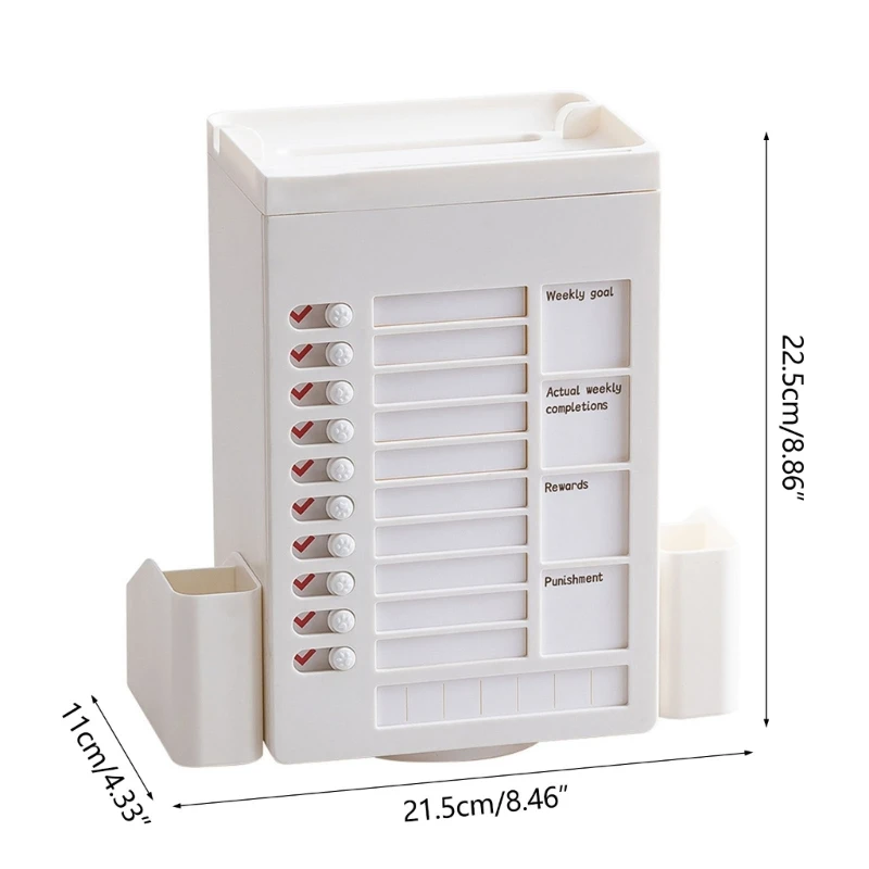 ADWE Multifunctional Pen Holder with Chores Chart Checklist Task Board, Rotating Obliqued Pen Holder Office Desk Organisers