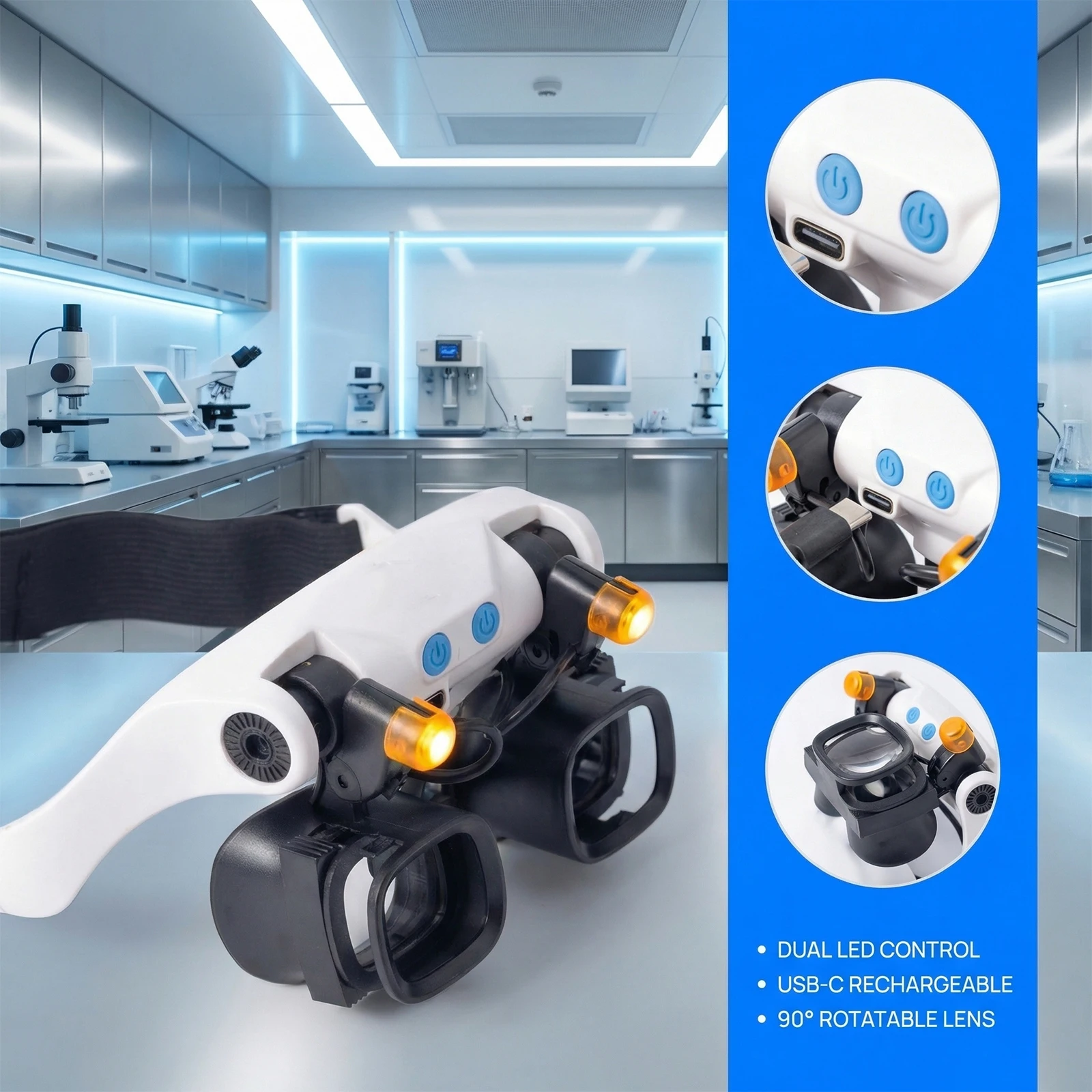 Jewelers Magnifying Glass 2X 4X 6X 10X 13X Lenses Head-Mounted Magnifier Professional Magnification Glasses For Watch Repair