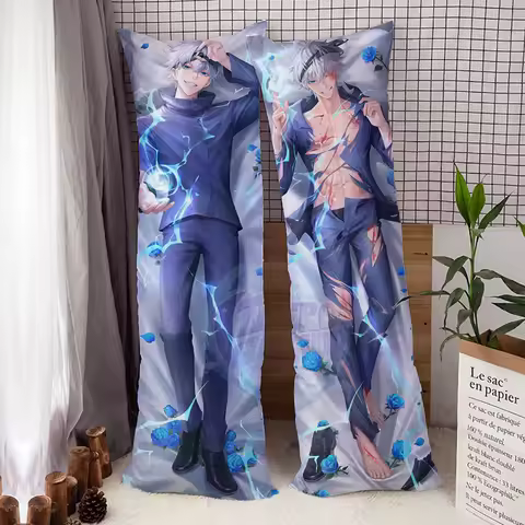 Anime Gojo Satoru Dakimakura Hugging Body Pillow Case DIY Cushion Otaku Male Peach Skin/2way Tricot Pillow Cover Home Bedding