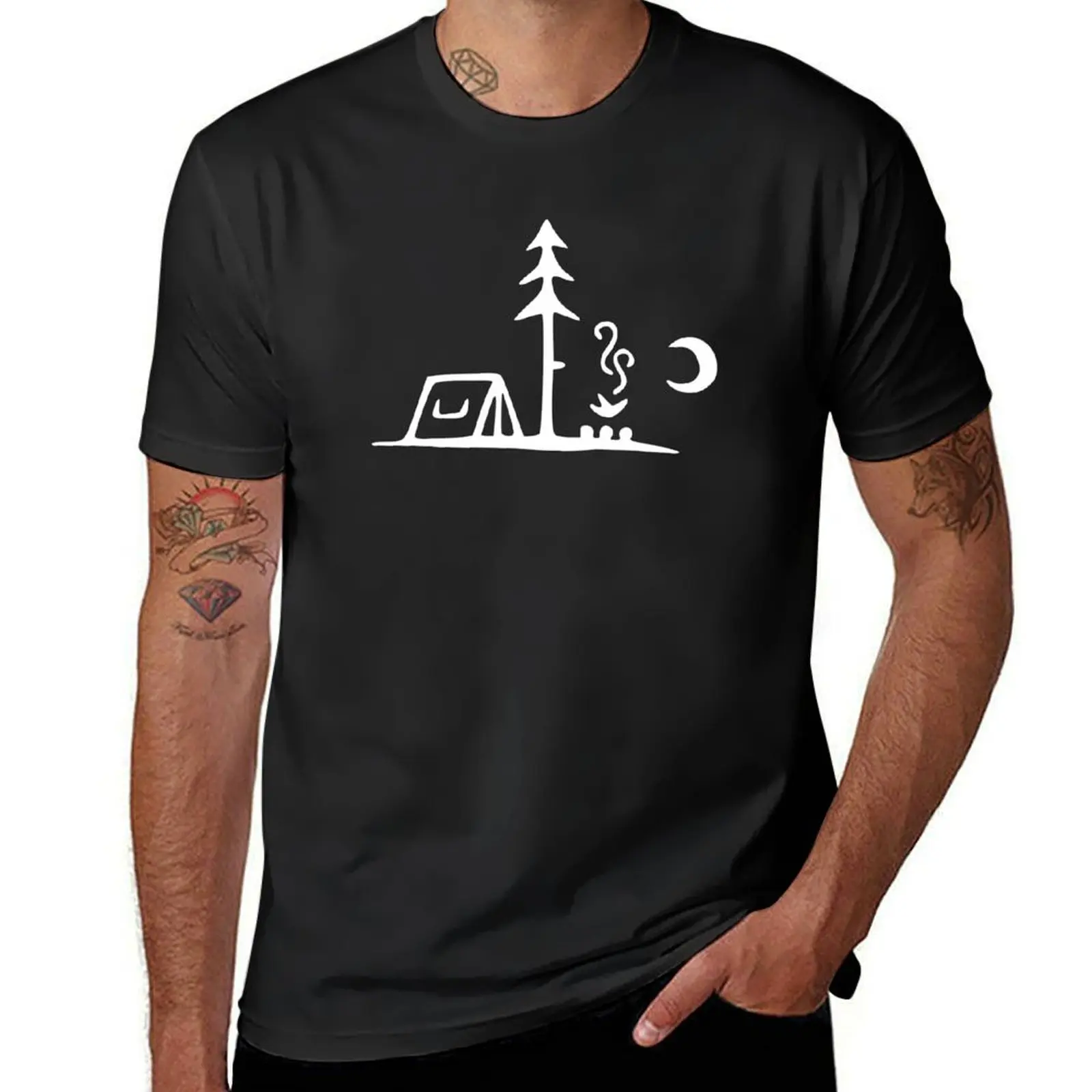 T-shirt graphique à séchage rapide pour hommes, pack de t-shirts, chemisier, médicaments, feu, lune, leçons de camping, sublime, mignon