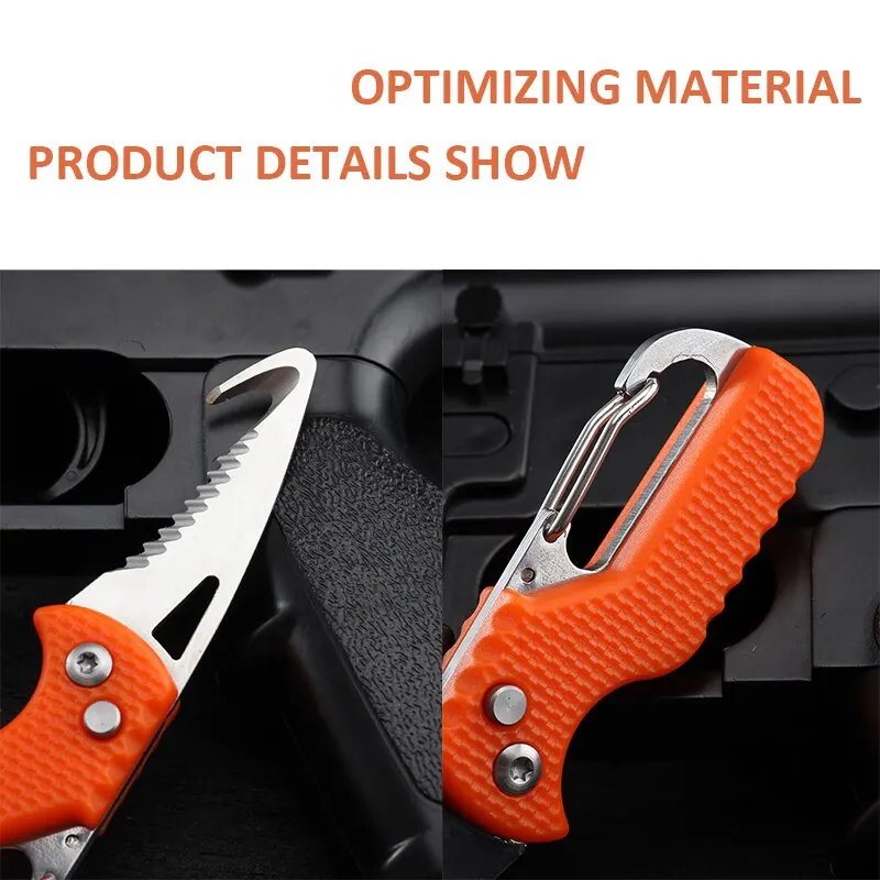 Portable Multifunctional Express Parcel Knife, Keychain, Serrated Hook, Carry-On Unpacking, Emergency Survival Tool Box Opener