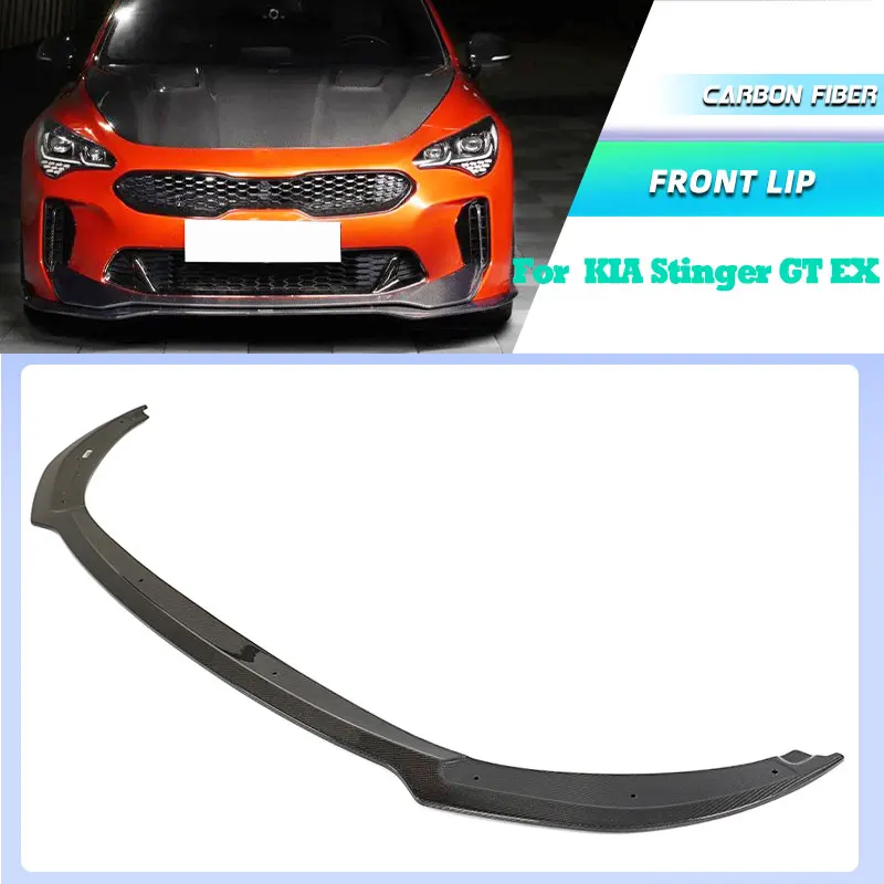 

Полностью карбоновый передний сплиттер-спойлер для KIA Stinger GT EX Hatchback 2018-2023, гоночный передний сплиттер-накладка, обвес